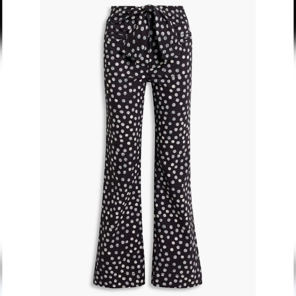 ULLA Johnson Women’s Black Polka Dot High-Waist Flare Jeans Size 10 $425 NEW - Picture 3 of 6